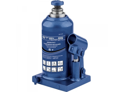 Домкрат гидравлический бутылочный телескопический, 6 т, h подъема 170–420 мм// STELS от STELS Домкрат гидравлический бутылочный телескопический, 6 т, h подъема 170–420 мм// STELS