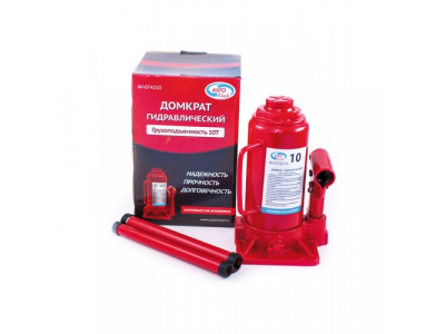 Домкрат гидравлический 10 т бутылочный, в коробке, красный от AUTOVIRAZH Домкрат гидравлический 10 т бутылочный, в коробке, красный