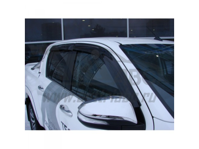Дефлекторы боковых окон Toyota Hilux (2015-) (4шт.) (темн)