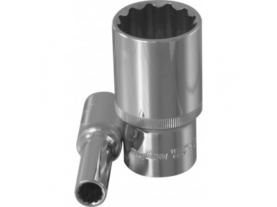 Головка торцевая 12 гранная глубокая 1/2"DR 19мм., Ombra 112219