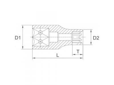 Головка торцевая 1/4" E5 от LICOTA Головка торцевая 1/4" E5