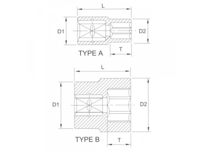 Головка торцевая 6гр. 1/2" 9мм