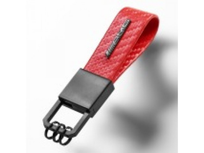 Брелок Mercedes-Benz Key Ring, AMG, Carbon Fibre, Red, Carbon Leather